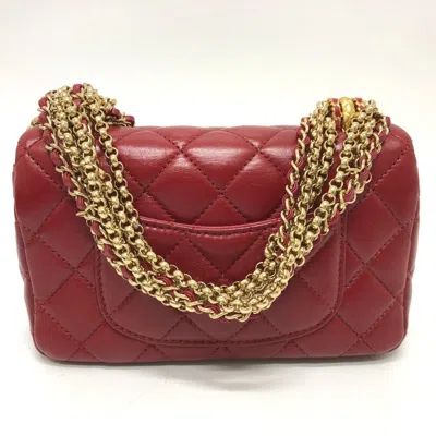 Pre-owned Chanel Red Color Leather Shoulder Bag ()