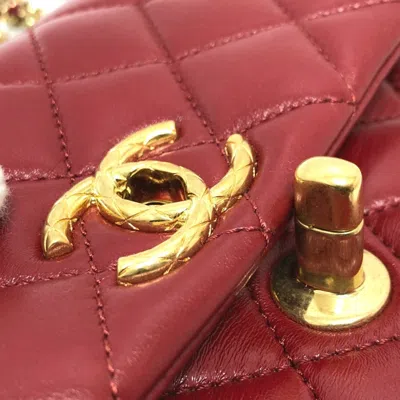 Pre-owned Chanel Red Color Leather Shoulder Bag ()