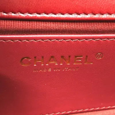 Pre-owned Chanel Red Color Leather Shoulder Bag ()