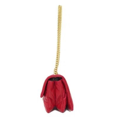 Pre-owned Chanel Red Color Leather Shoulder Bag ()