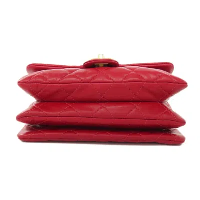 Pre-owned Chanel Red Color Leather Shoulder Bag ()