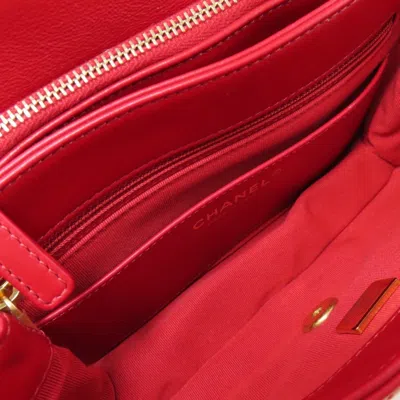 Pre-owned Chanel Red Color Leather Shoulder Bag ()