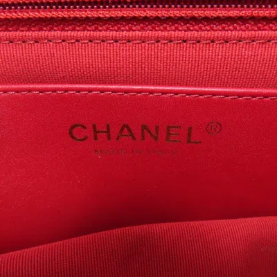 Pre-owned Chanel Red Color Leather Shoulder Bag ()