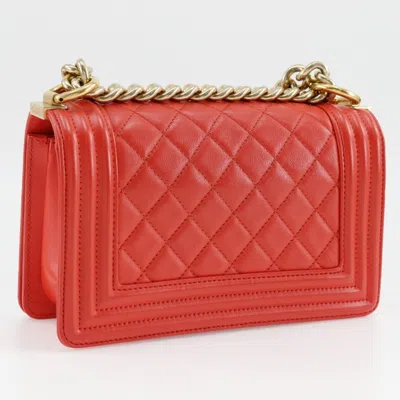 Pre-owned Chanel Red Color Leather Shoulder Bag ()
