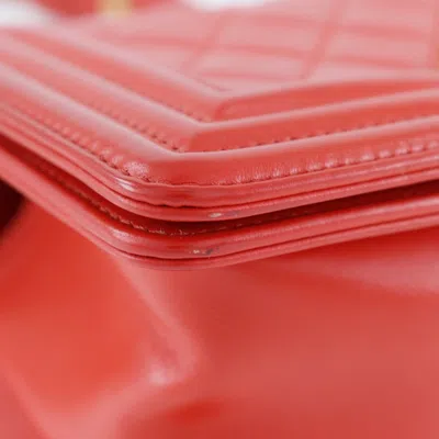 Pre-owned Chanel Red Color Leather Shoulder Bag ()