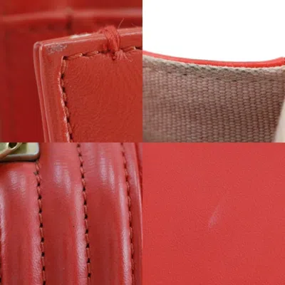 Pre-owned Chanel Red Color Leather Shoulder Bag ()