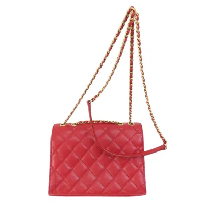 Pre-owned Chanel Red Color Leather Shoulder Bag ()