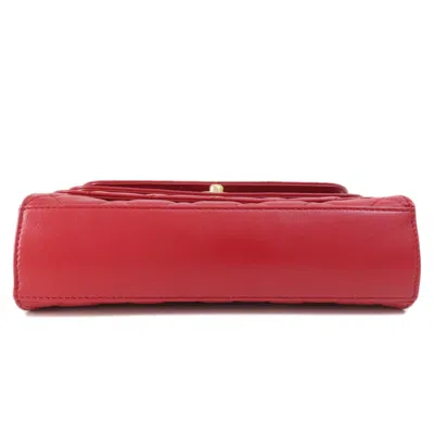 Pre-owned Chanel Red Color Leather Shoulder Bag ()