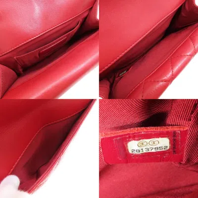 Pre-owned Chanel Red Color Leather Shoulder Bag ()