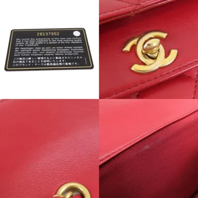 Pre-owned Chanel Red Color Leather Shoulder Bag ()