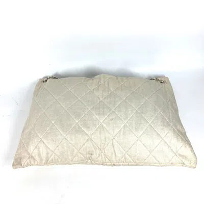 Pre-owned Chanel Red Color White Canvas Shoulder Bag () In Red Color, White