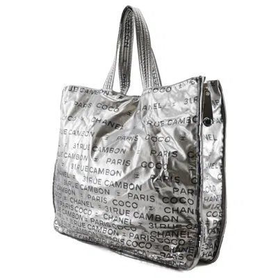 Pre-owned Chanel Silver Nylon Tote Bag ()