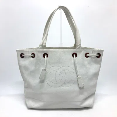 Pre-owned Chanel White Leather Tote Bag ()