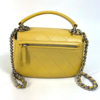 Pre-owned Chanel Yellow Leather Shoulder Bag ()