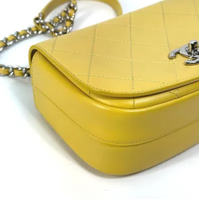 Pre-owned Chanel Yellow Leather Shoulder Bag ()