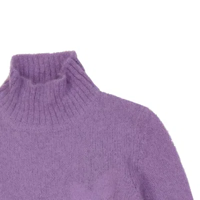 Alberta Ferretti Ribbed Turtleneck Mohair Knit Sweater