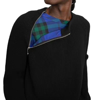 Burberry Wool Pullover With Decorative Zip