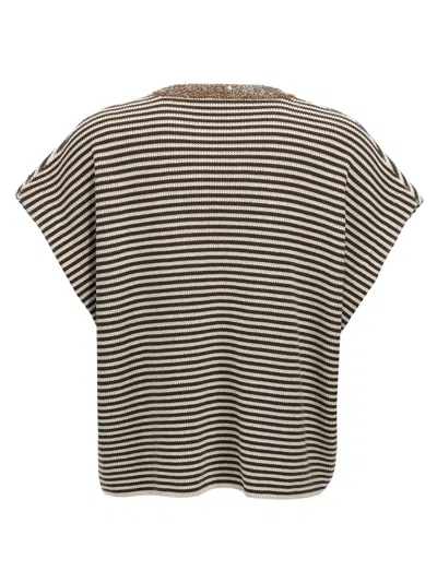 Brunello Cucinelli T-shirt With Dazzling Collar Insert