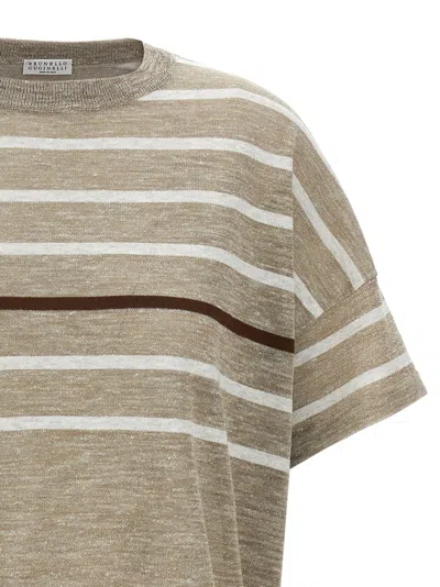 Shop Brunello Cucinelli Lurex Stripes Sweater Sweaters And Cardigans Multicolor