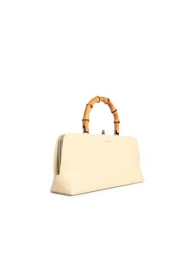 Jil Sander 'goji' Cream Leather Bag In Beige