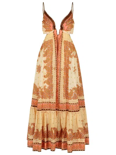 801 Zimmermann 'maxine' Orange Cotton Dress In Orange