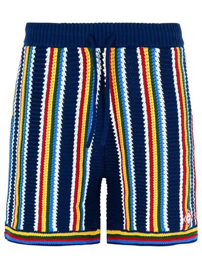 Casablanca 'striped Viscose Bermuda Shorts' In Multicolor