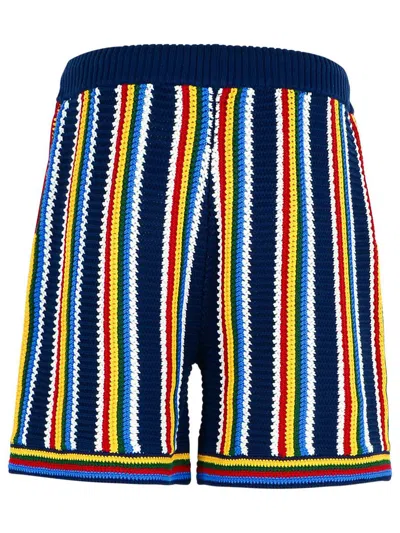 Casablanca 'striped Viscose Bermuda Shorts' In Multicolor