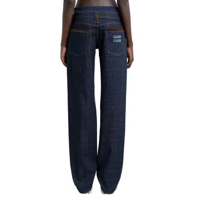 Miu Miu Piped-trim Straight-leg Jeans