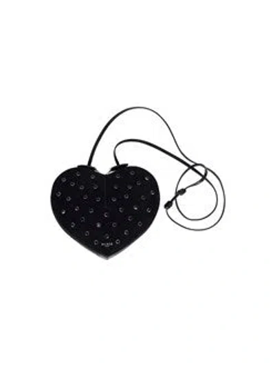 Alaïa Women Le Cœur' Rhinestone Crossbody Bag In Black