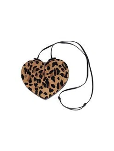 Alaïa Le Coeur Leopard-print Leather-trimmed Calf Hair Shoulder Bag In Brown