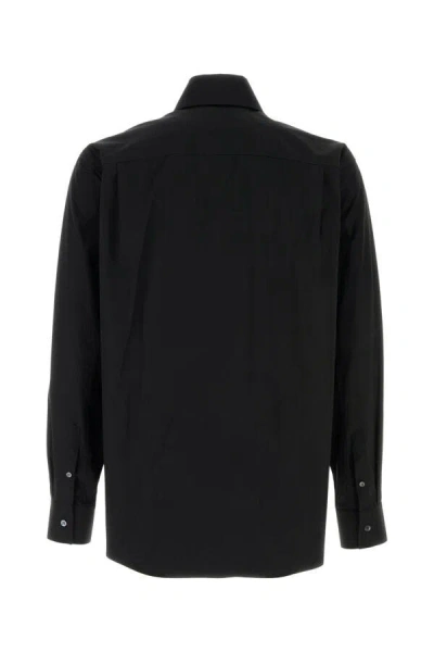 Alexander Mcqueen Poplin Shirt With Cuffed And Long Sleeves In Black