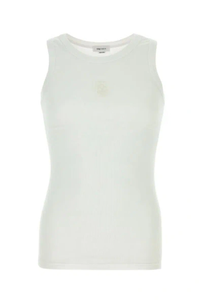 Alexander Mcqueen White Top With Upside Down Skull Embroidery On The Front In Cotton Jersey Man In White