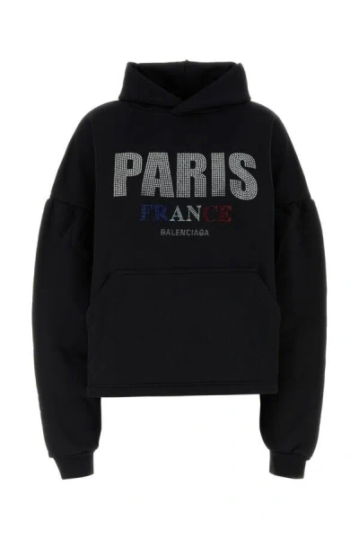 Balenciaga Women's Cotton Sweatshirt In Black