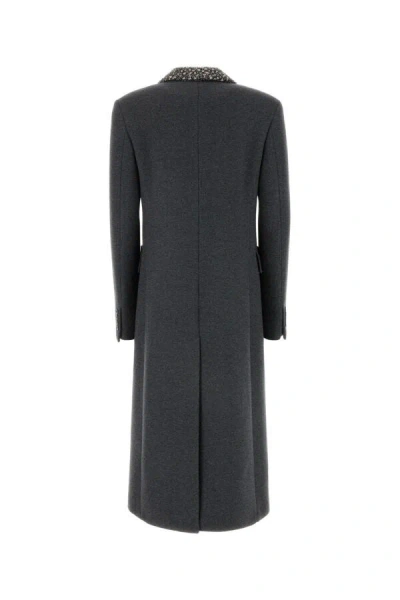Blumarine Bead-embellished Coat In Gray