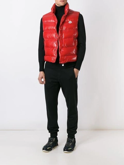 Shop Moncler Tib Padded Gilet In Red