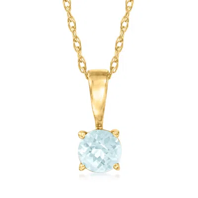 Rs Pure By Ross-simons Aquamarine Pendant Necklace In 14kt Yellow Gold In Multi