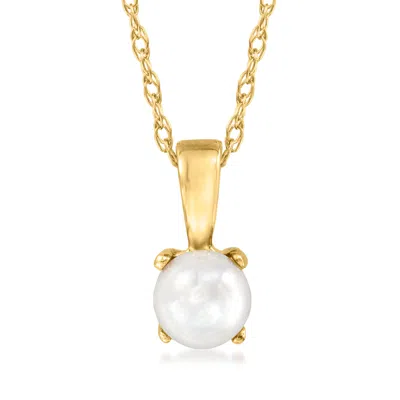 Rs Pure By Ross-simons 4mm Cultured Pearl Pendant Necklace In 14kt Yellow Gold In Multi