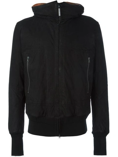 Shop Isaac Sellam Experience Hooded Leather Jacket - Black