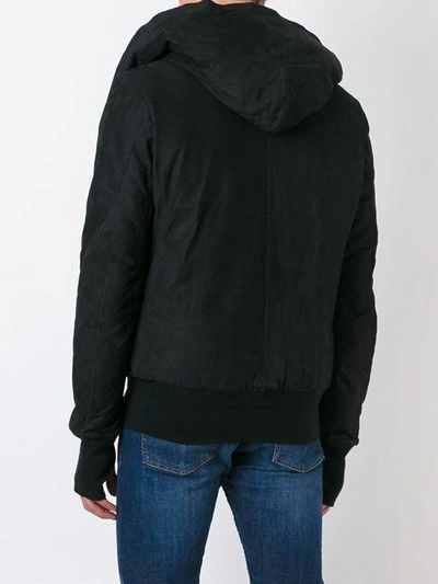 Shop Isaac Sellam Experience Hooded Leather Jacket - Black