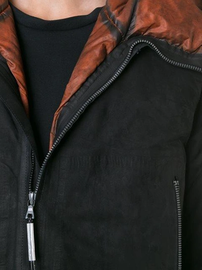 Shop Isaac Sellam Experience Hooded Leather Jacket - Black