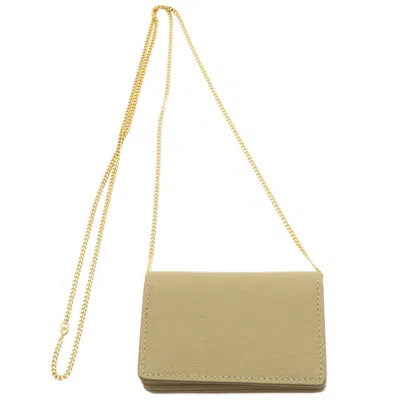 Pre-owned Burberry Beige Leather Chain/shoulder Wallet ()