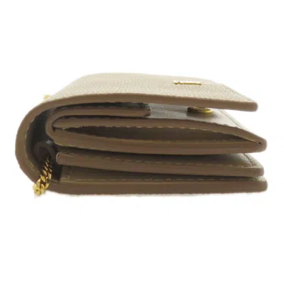 Pre-owned Burberry Beige Leather Chain/shoulder Wallet ()