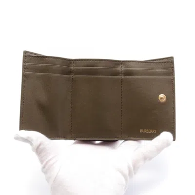Pre-owned Burberry Beige Multi-color Coated Canvas Pvc Wallet (tri-fold) () In Beige, Multi-color