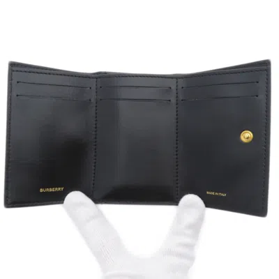 Pre-owned Burberry Black Leather Wallet (bi-fold) ()