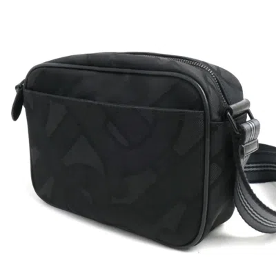 Pre-owned Burberry Black Polyester Cotton Leather Shoulder Bag ()