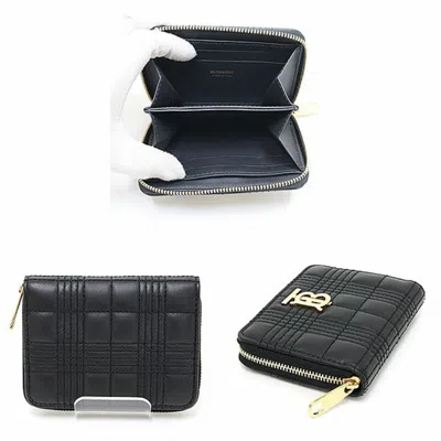 Pre-owned Burberry Black Pink White Yellow Quilting Leather Wallet (bi-fold) () In Black, Pink, White, Yellow