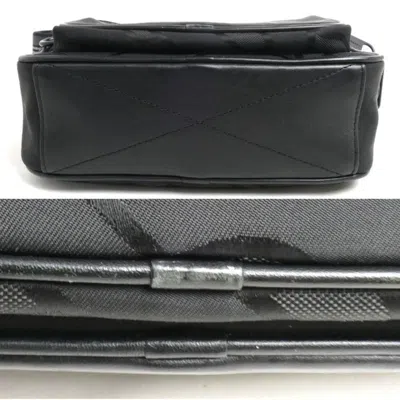 Pre-owned Burberry Black Polyester Cotton Leather Shoulder Bag ()