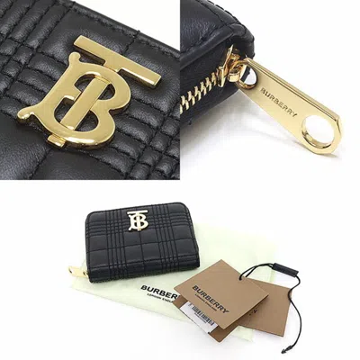 Pre-owned Burberry Black Pink White Yellow Quilting Leather Wallet (bi-fold) () In Black, Pink, White, Yellow
