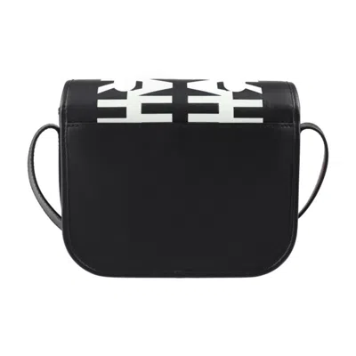 Pre-owned Burberry Black White Leather Handbag Shoulder Bag () In Black, White