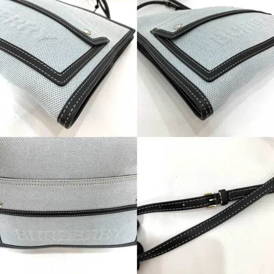 Pre-owned Burberry Blue Navy Canvas Handbag Shoulder Bag () In Blue, Navy